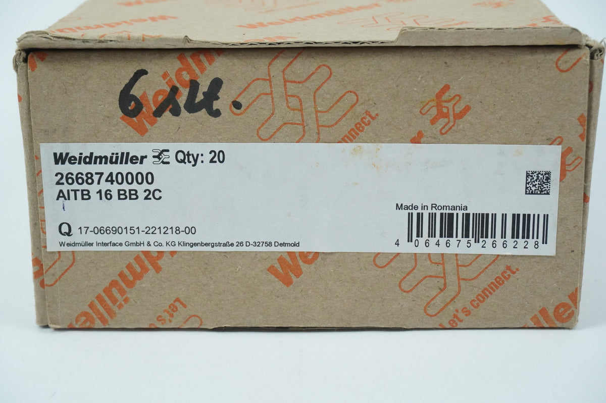 Weidmüller 2668740000 AITB 16 BB 2C Batch 6pcs.