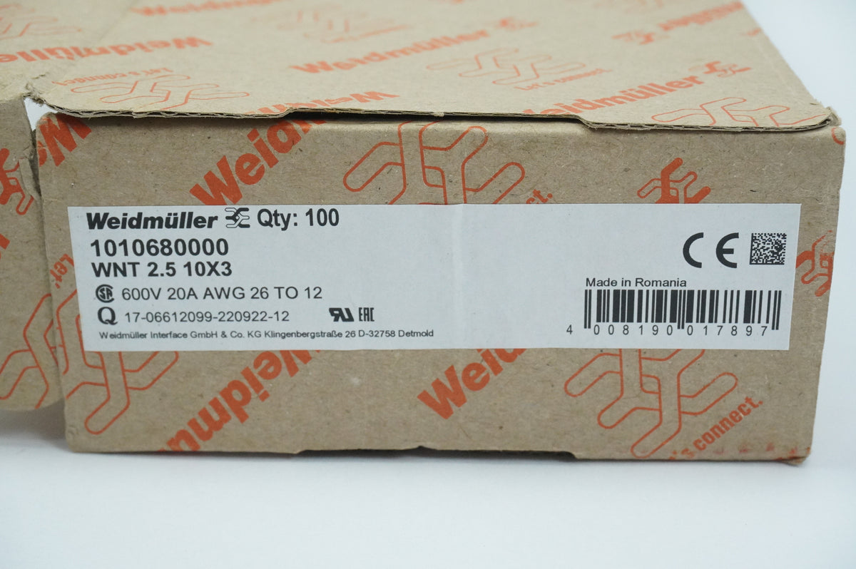 Weidmüller 1010680000 WNT 2.5 10X3 Terminal Block Batch 39pcs.