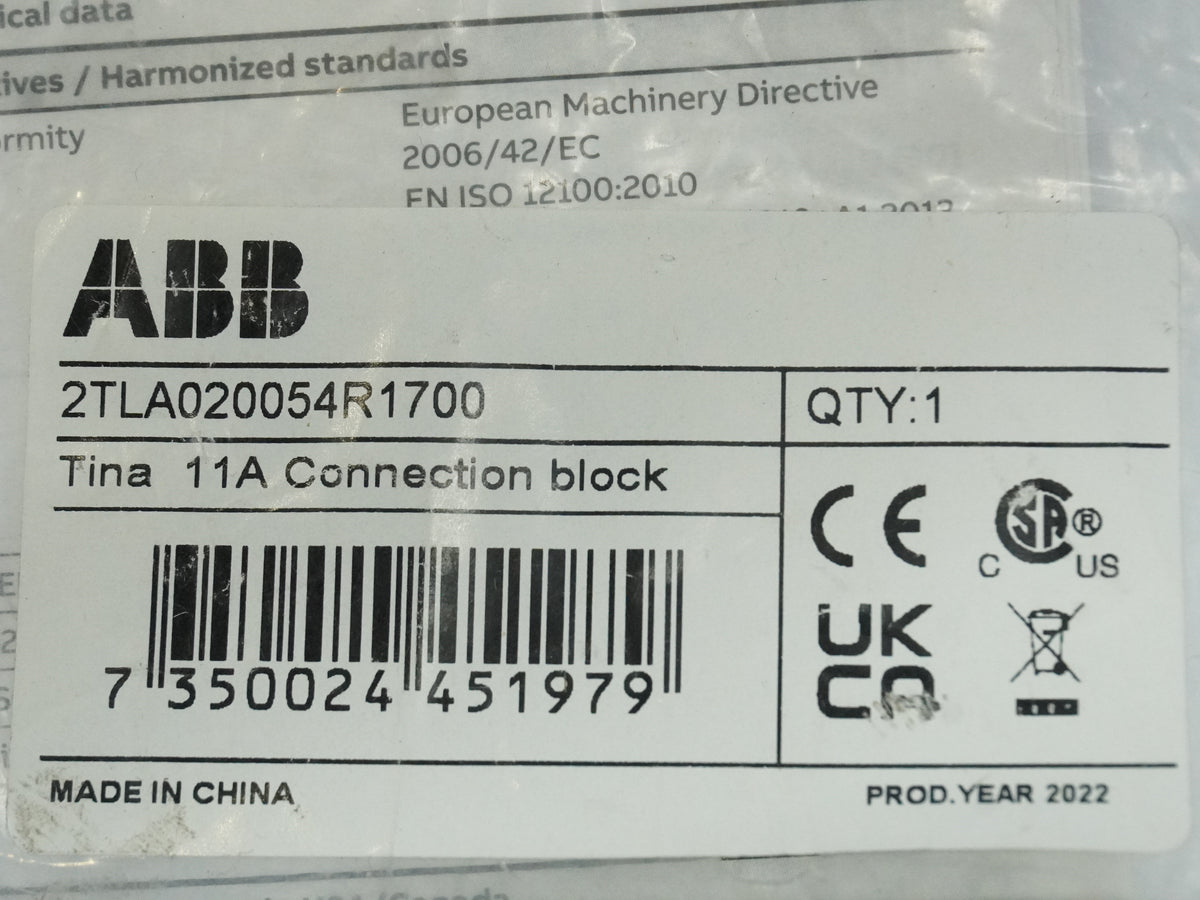 Abb 2TLA020054R1700 Tina 11A Connection Block