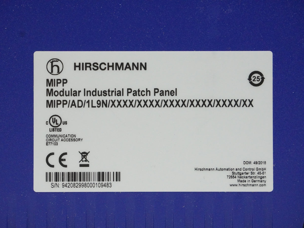 Hirschmann 942 082-998 Modular Industrial Patch Panel