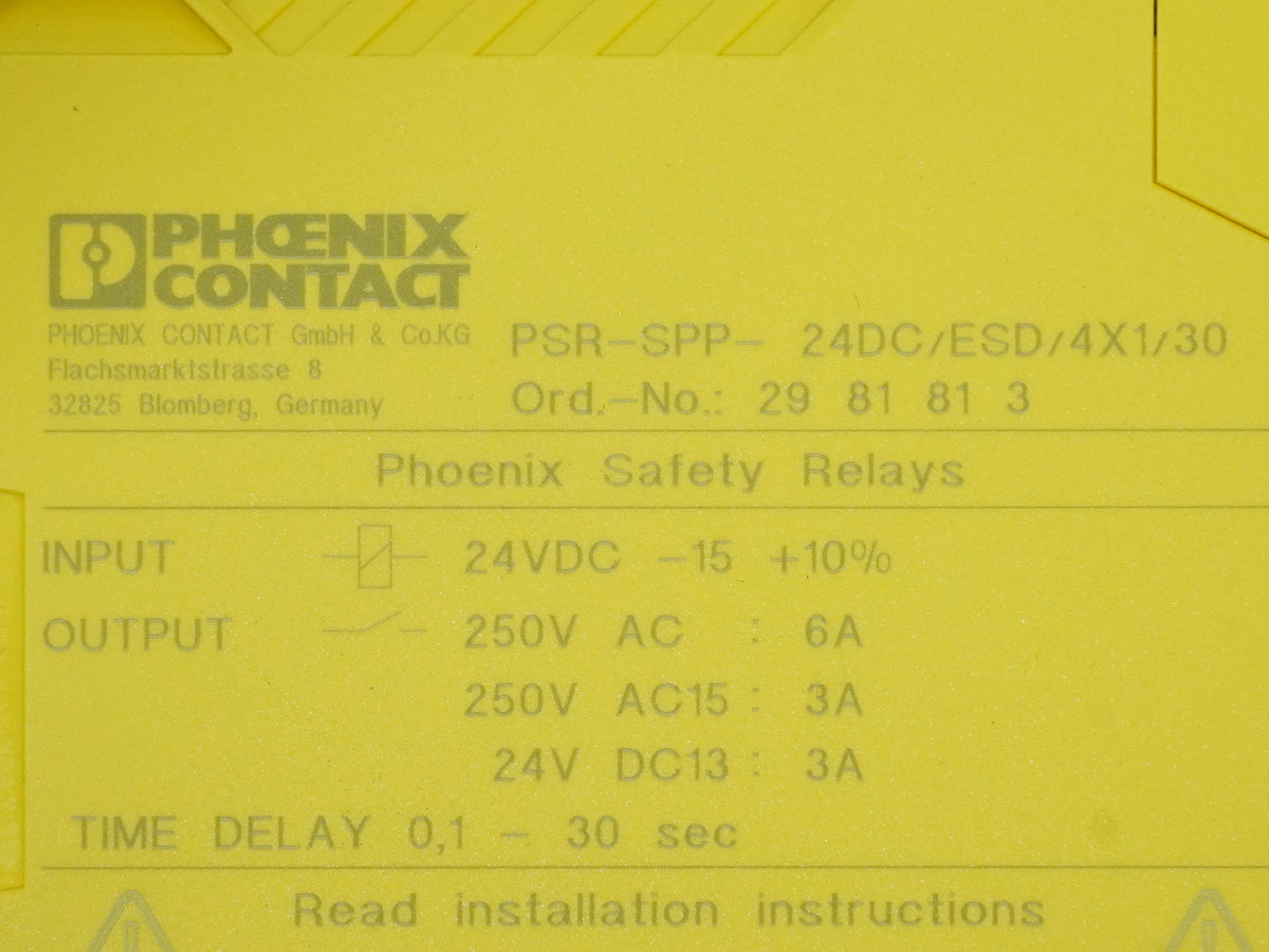 Phoenix Contact 2981813 PSR-SPP- 24DC/ESD/4X1/30 Safety Relay