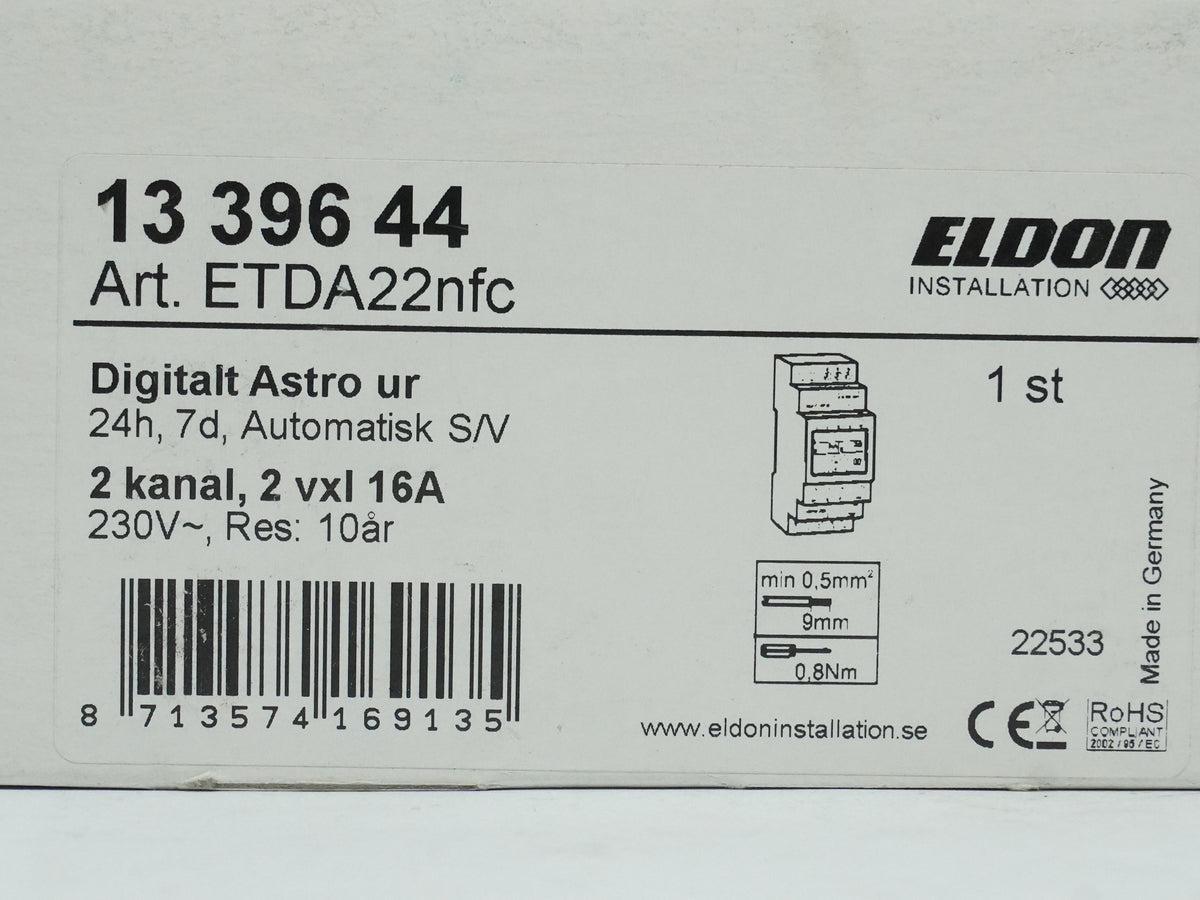 Eldon Installation 1339644 ETDA22nfc Digital Astronomical Time Switch