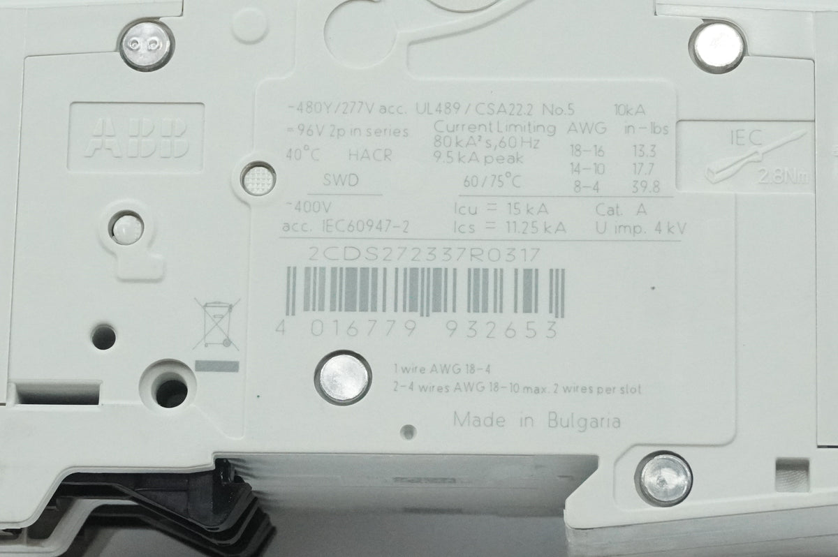 ABB 2CDS 272 337 R0317 SU 202M-K3 Circuit Breaker System pro M compact