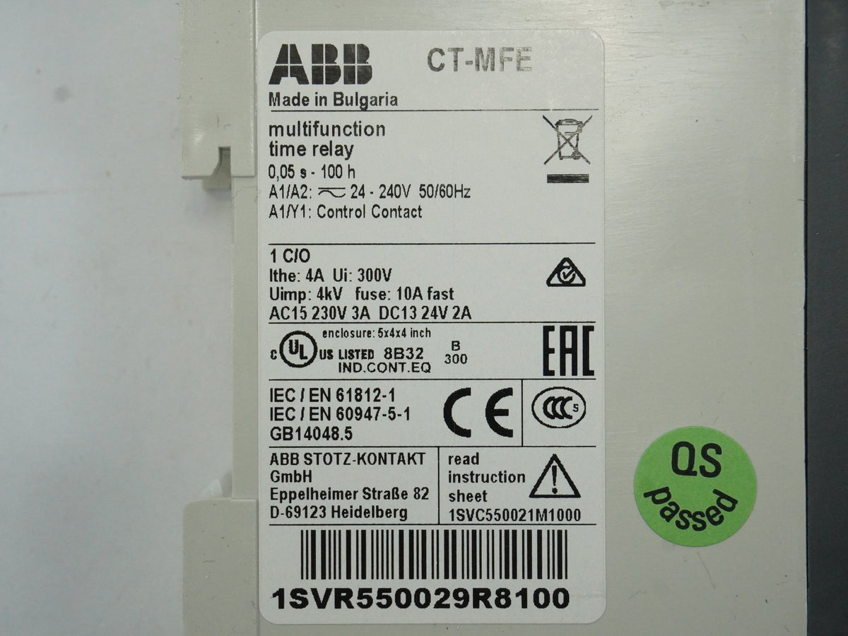 Abb 1SVR550029R8100 CT-MFE Multifunction Time Relay