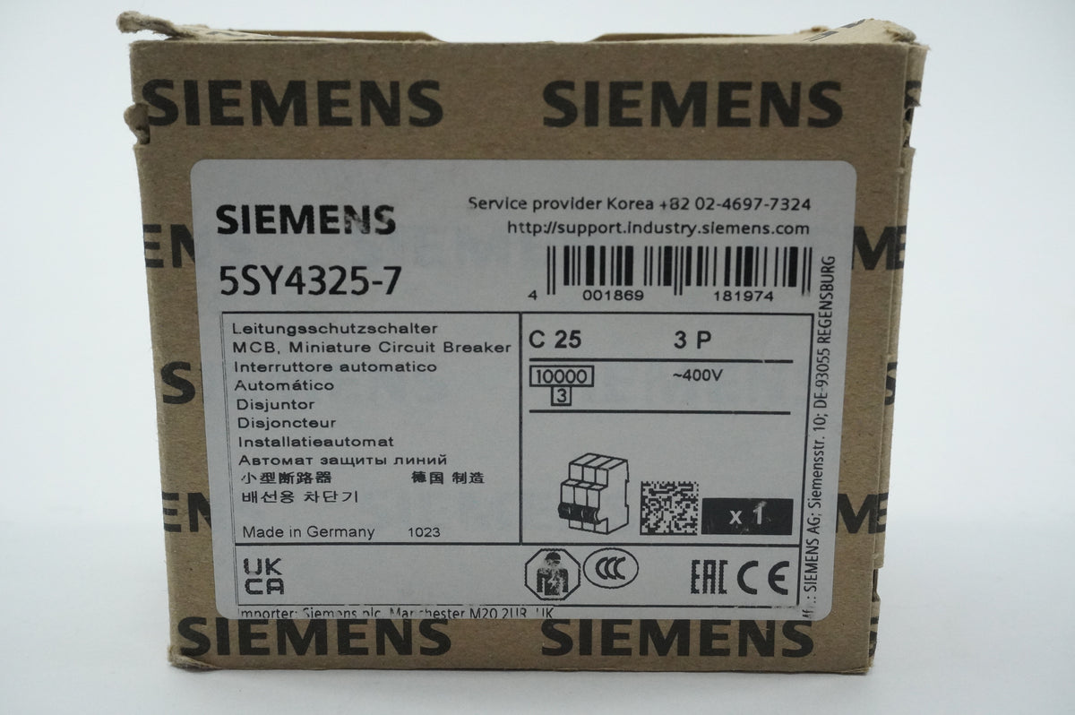 Siemens 5SY4325-7 5SY4325-7 MCB Miniature Circuit Breaker C25 3P