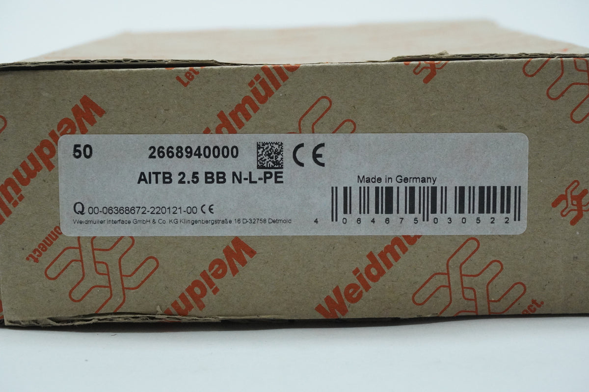 Weidmüller 2668940000 AITB 2.5 BB N-L-PE