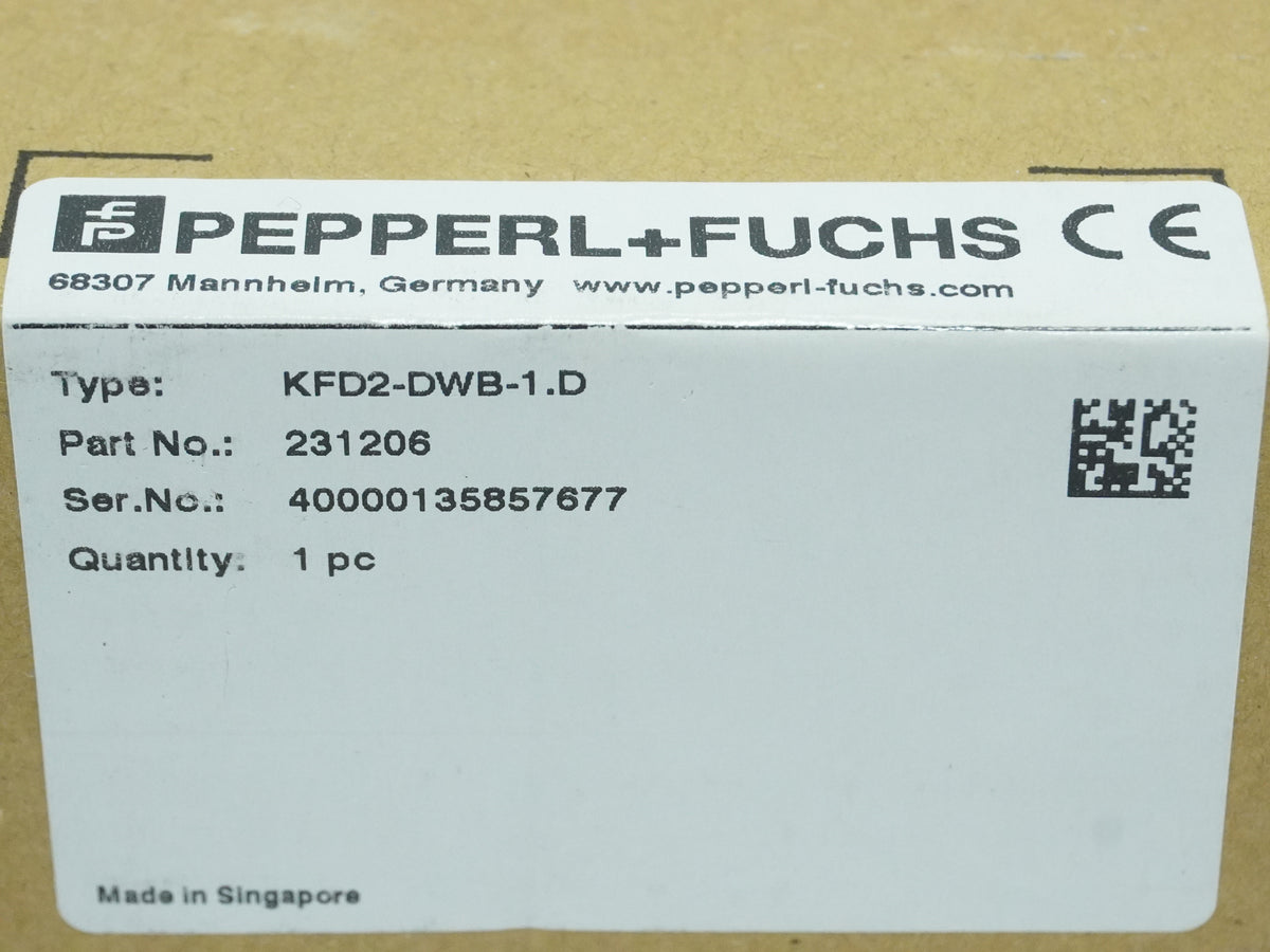 Pepperl+Fuchs 231206 KFD2-DWB-1.D Rotation Speed Monitor