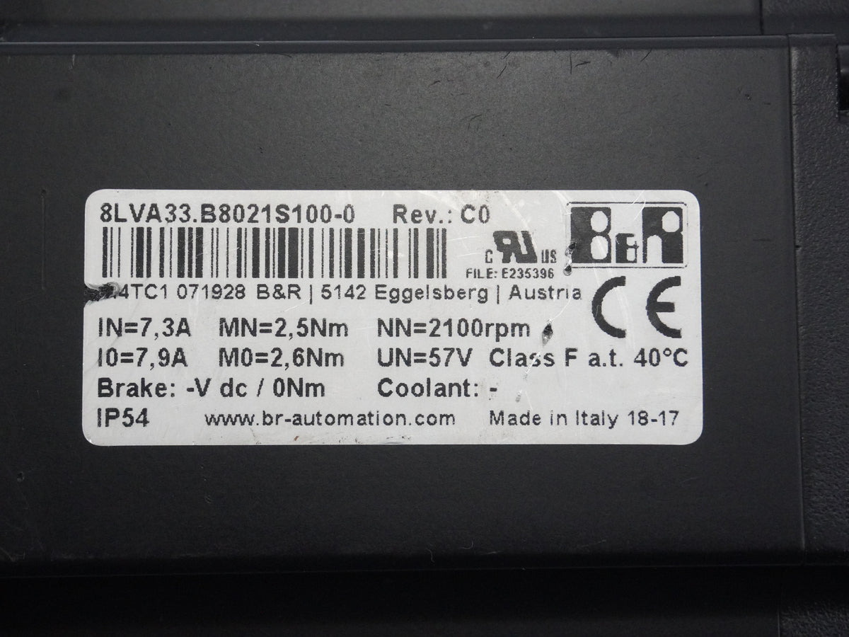 B&R 8LVA33.B8021S100-0 Ultra-compact Three-phase Synchronous Servo Motor