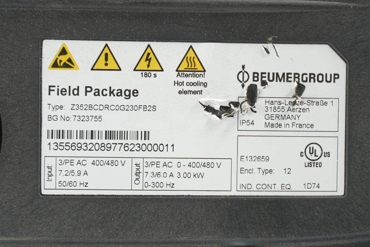 Lenze E84DGDVB30242PP-B1 Decentralised Drive 8400 Motec, W: Z352BCDRC0G230FB2S
