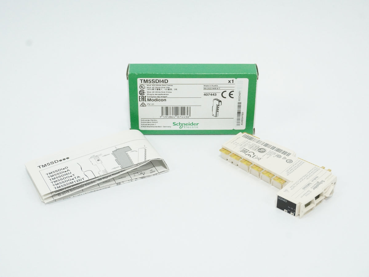 Schneider Electric TM5SDI4D Modicon 4DI 24Vdc Sink 3-wire Digital Input Module
