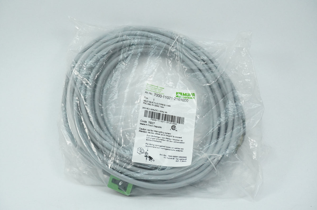 Murr elektronik 7000-11021-2161000 MSUD Valve Plug, BI 11MM PVC 3x0.75 Gray 10m