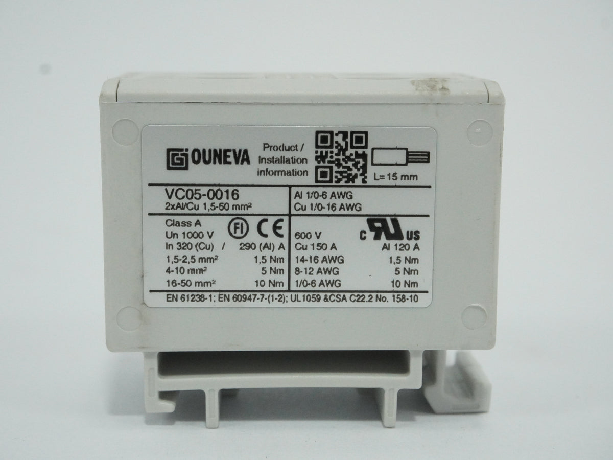 Ouneva VC05-0016 VC05-0016 DIN Rail Terminal Block Batch of 9pcs.