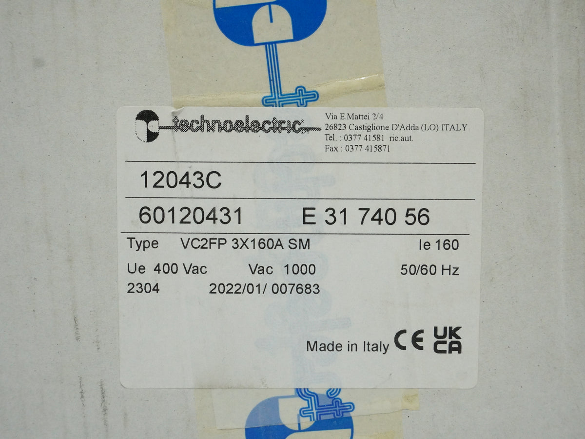 Technoelectric 60120431 VC2FP 3X160A SM Vacuum Contactor Ue400
