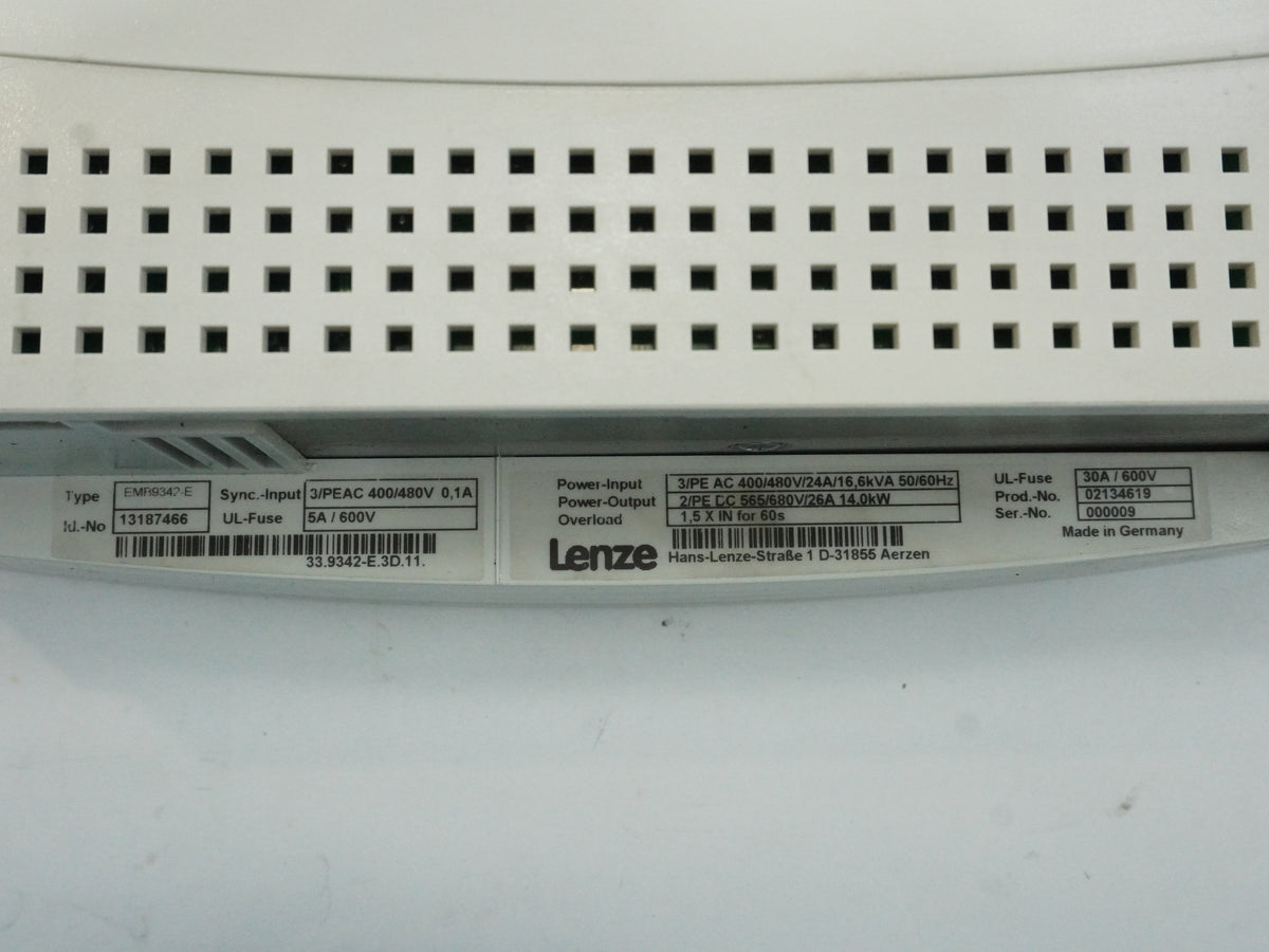 Lenze EMB9342-E Regenerative Power Supply and Feedback Module