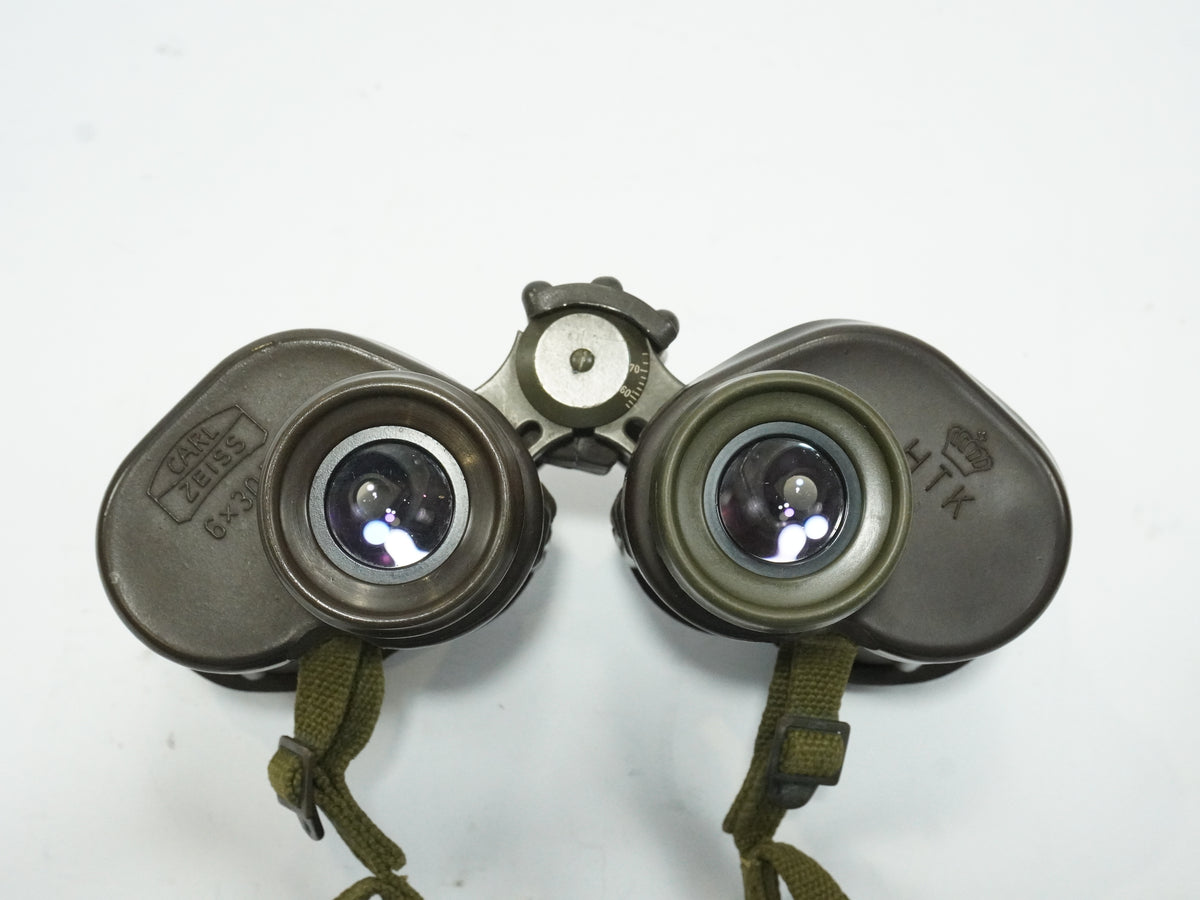 Carl Zeiss 6x30B Binoculars Vintage Military Fernglas with HTK Covers & Case