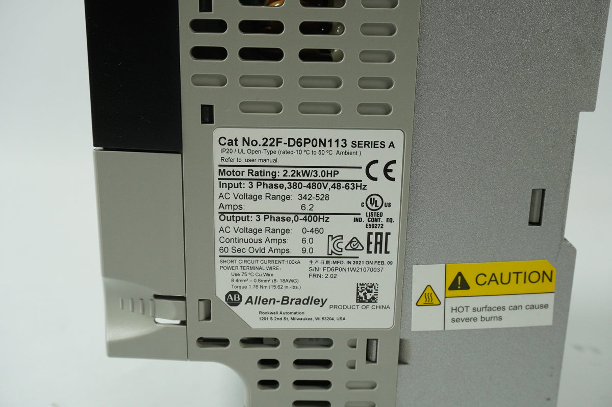 Ab 22F-D6P0N113 PowerFlex 40 AC Drive Series A - 2.2kW / 3.0HP