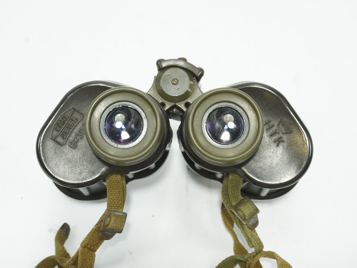 Carl Zeiss 6x30B Binoculars Vintage Military Fernglas with HTK Covers & Case