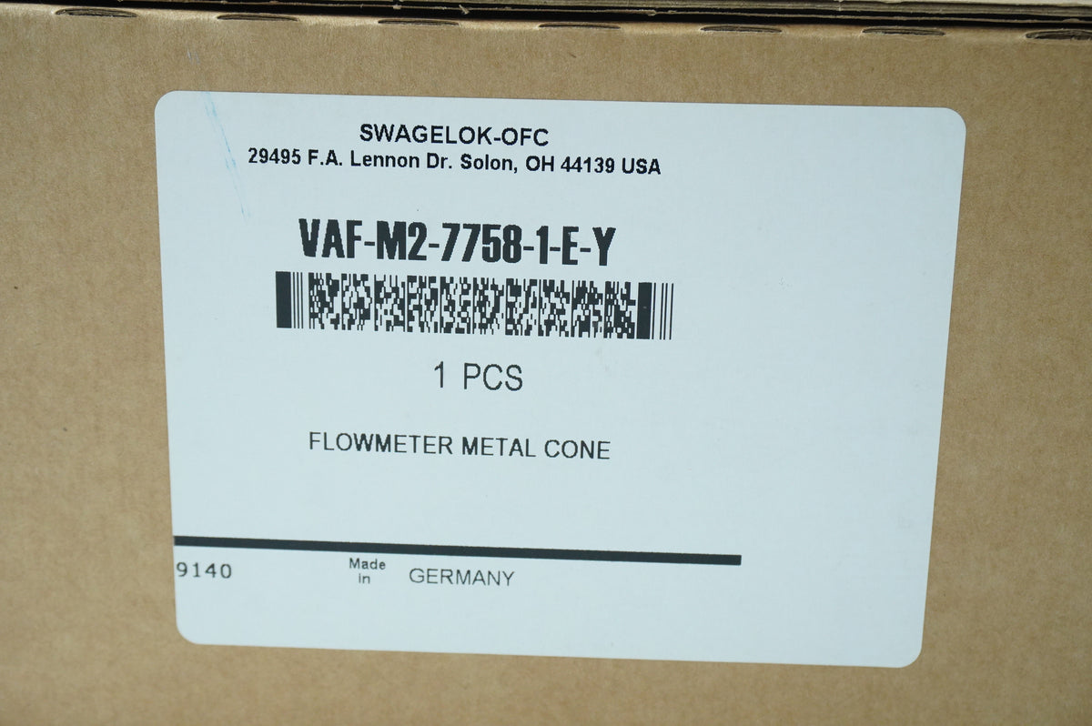 Swagelok VAF-M2-7758-1-E-Y Flowmeter Metal Cone