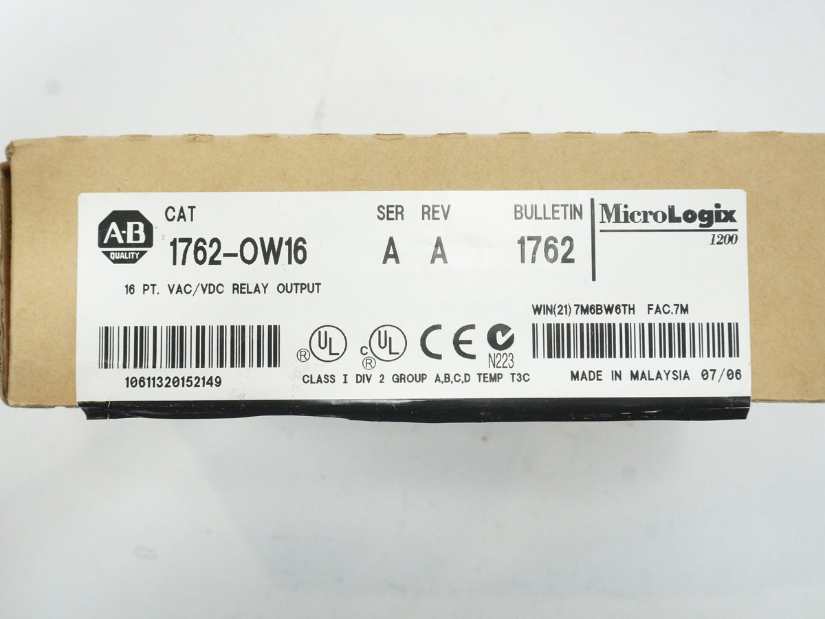 Ab 1762-OW16 Ser. A MicroLogix 1200 16 PT. VAC/VDC Relay Output Module
