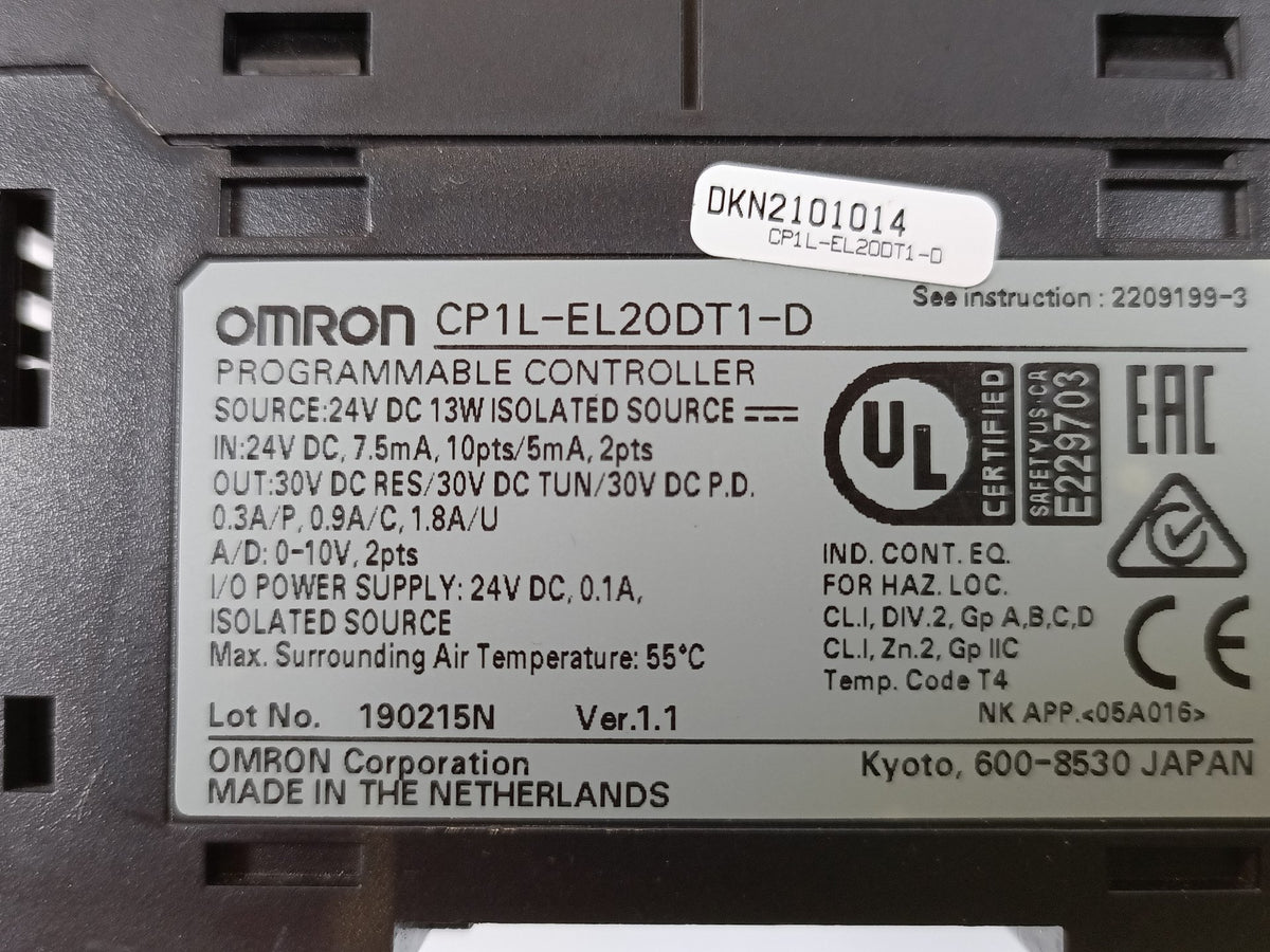 Omron CP1L-EL20DT1-D Programmable Controller