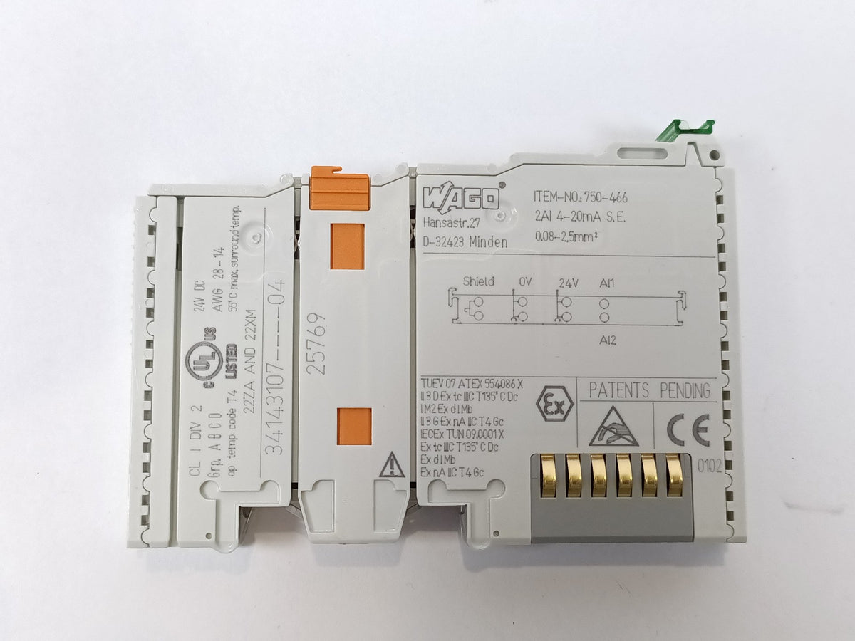 Wago 750-466 2AI 4-20mA S.E. Analog Input Module