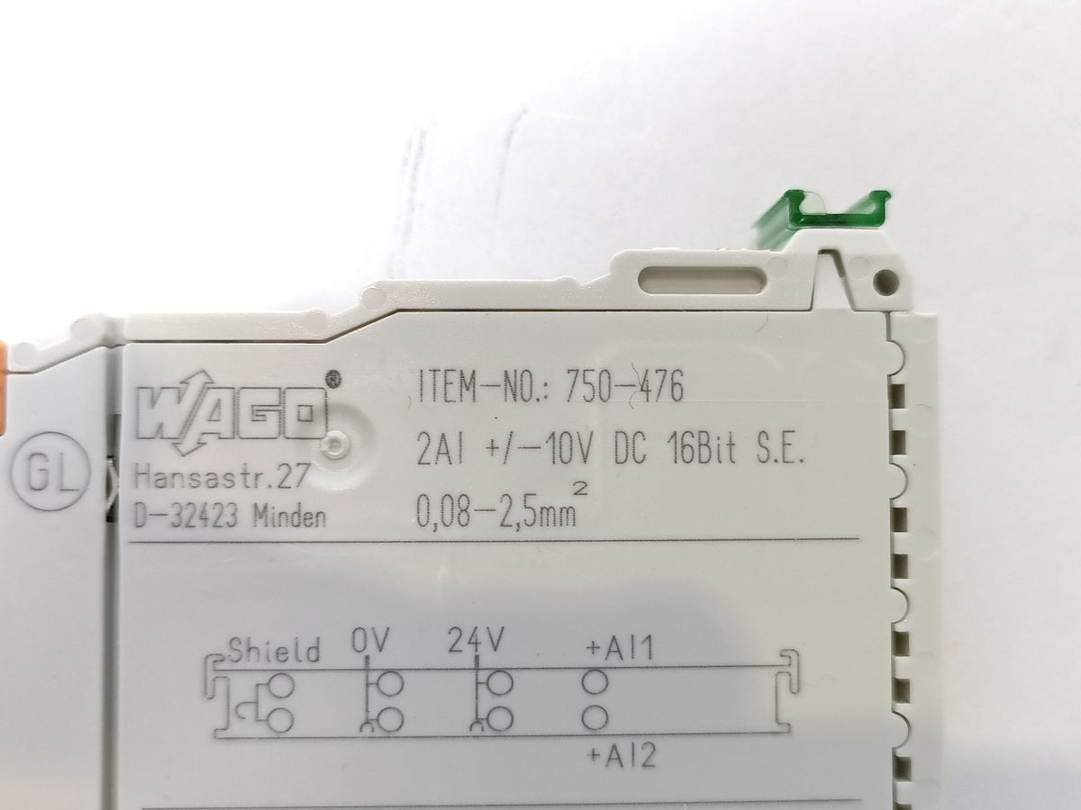 Wago 750-476 2AI +/-10V DC 16Bit S.E. Analog Input Module