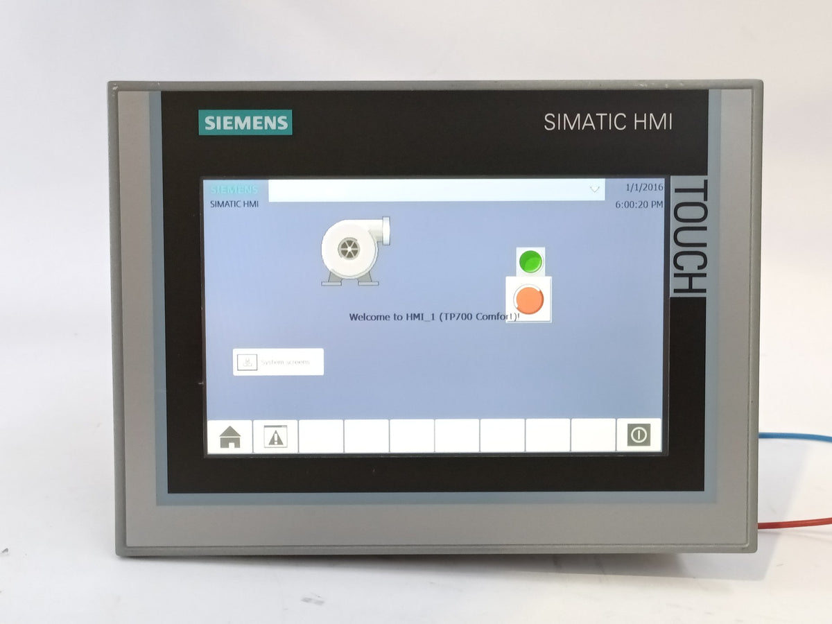 Siemens 6AV2 124-0GC01-0AX0 TP700 Comfort SIMATIC Touch Screen