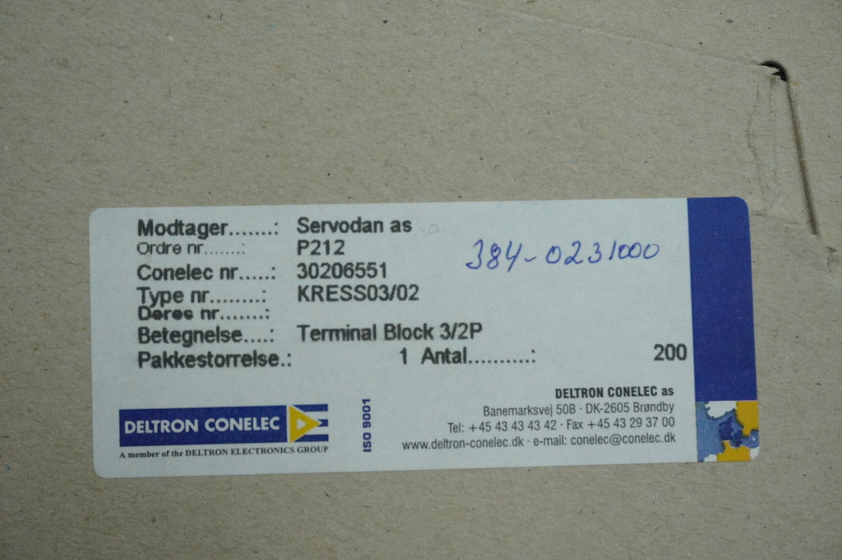 Deltron Conelec KRESS03/02 Terminal Block 3/2P