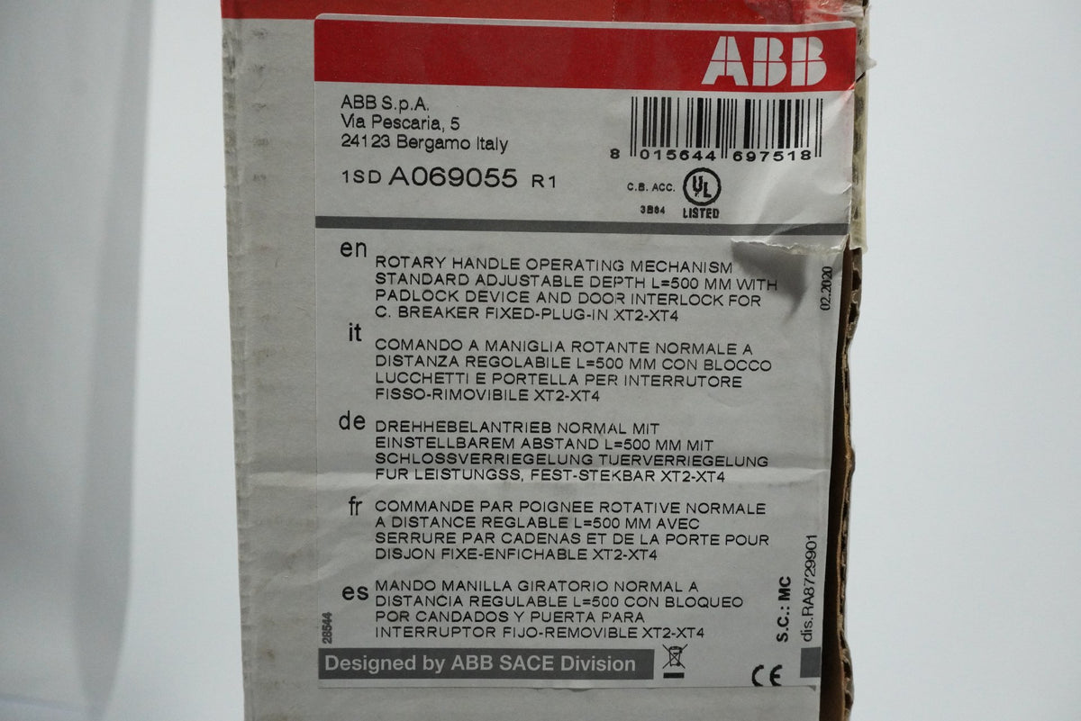Abb 1SDA069055R1 Rotary Handle Operating Mechanism Incomplete