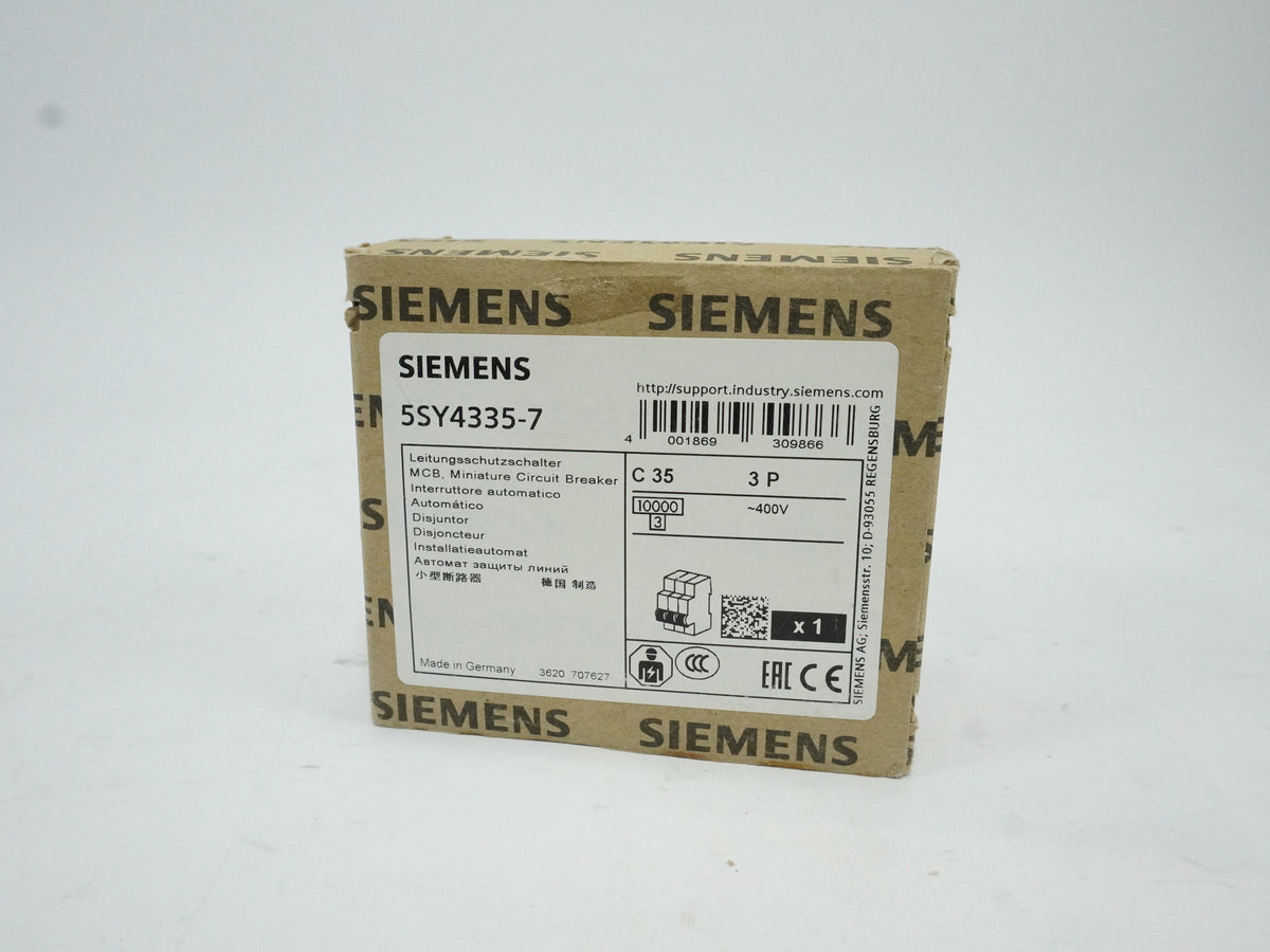 Siemens 5SY4335-7 5SY4335-7 MCB Miniature Circuit Breaker C35 3P