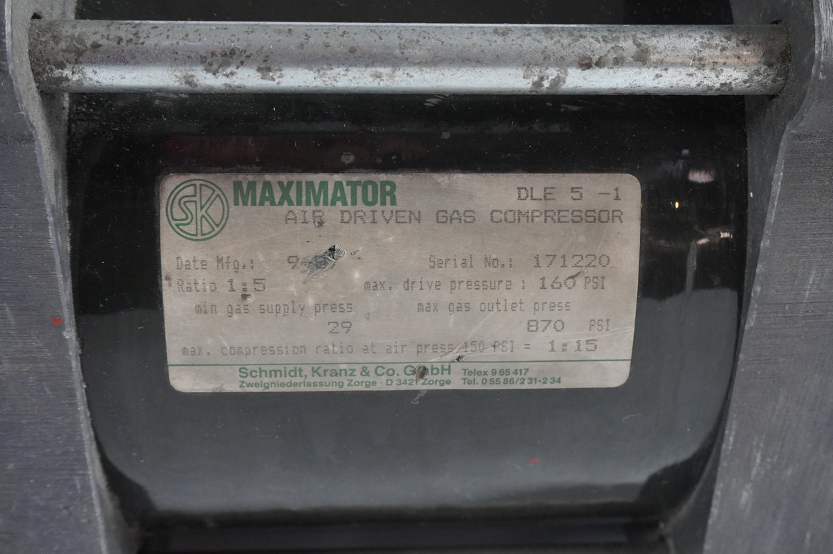 Maximator DLE 5-1 Air Driven Gas Compressor