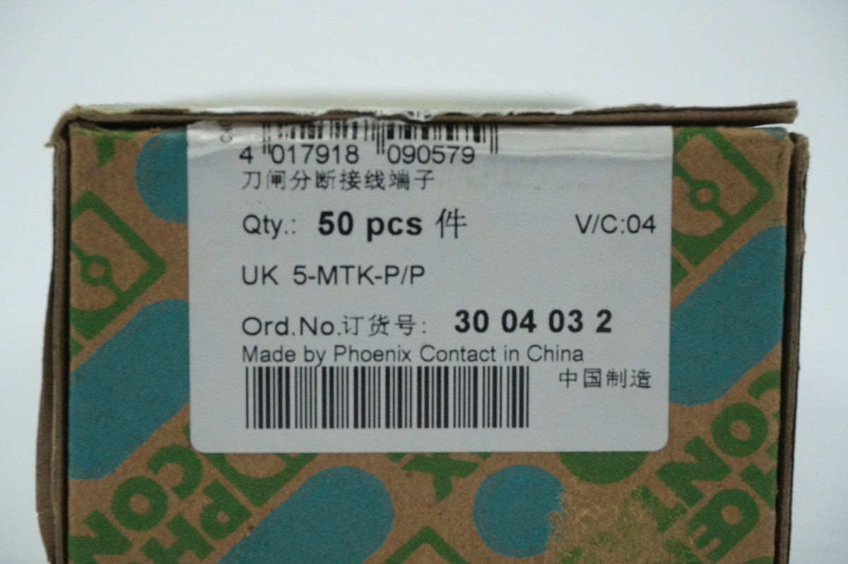 Phoenix Contact 30 04 03 2 UK 5-MTK-P/P Terminal Blocks Batch of 50pcs.