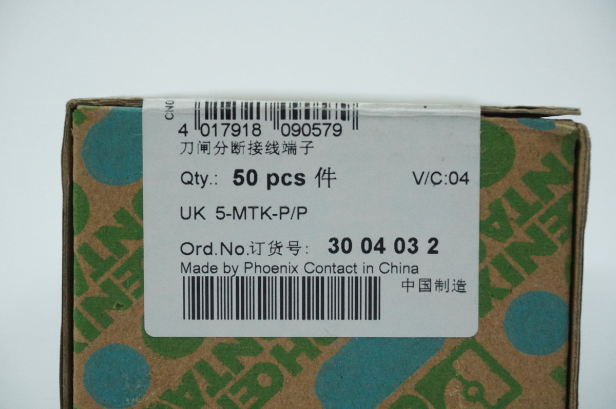 Phoenix Contact 30 04 03 2 UK 5-MTK-P/P Terminal Blocks batch of 50 pcs.