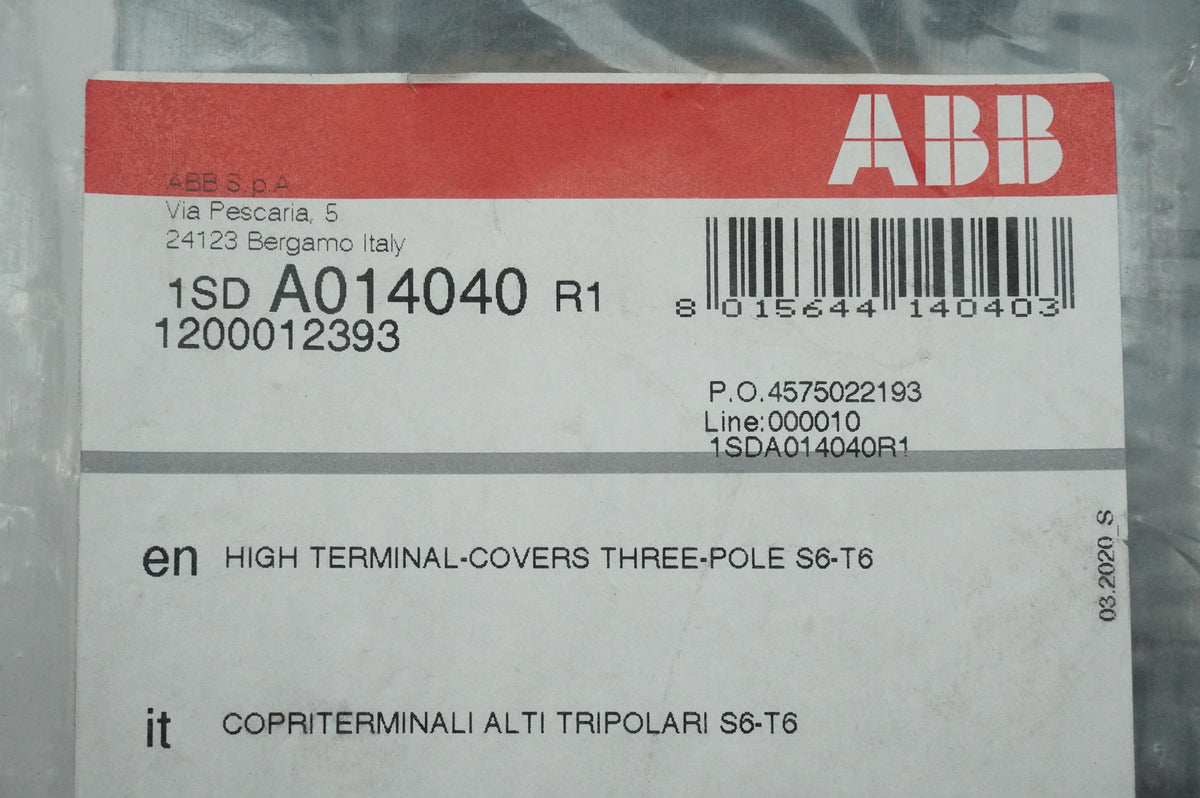 Abb 1SDA014040R1 High Terminal-Covers Three-Pole S6-T6