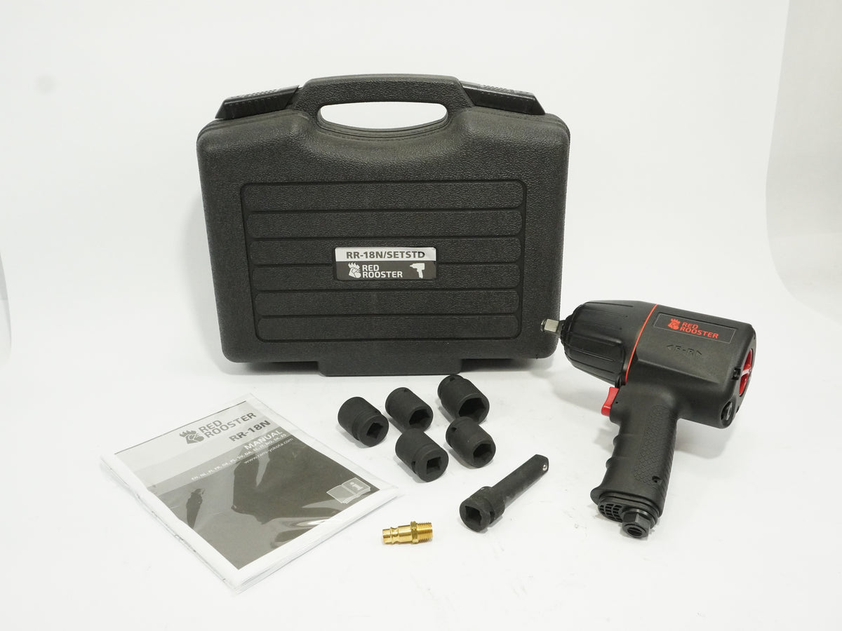Red Rooster RR-18N/SETSTD RR-18N 1/2" Pneumatic Impact Wrench Kit