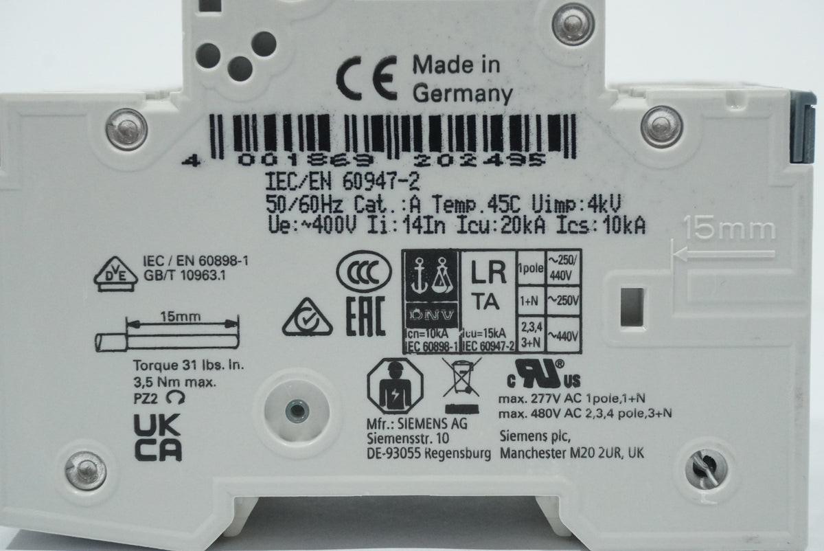 Siemens 5SY4332-8 MCB Miniature Circuit Breaker D32 3P