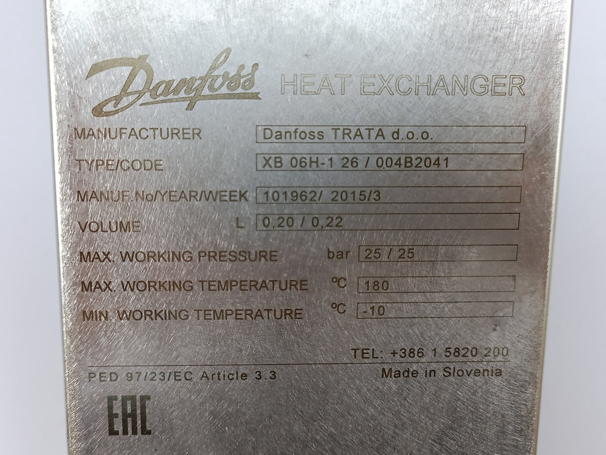 Danfoss 004B2041 Heat Exchanger XB06H-1-26