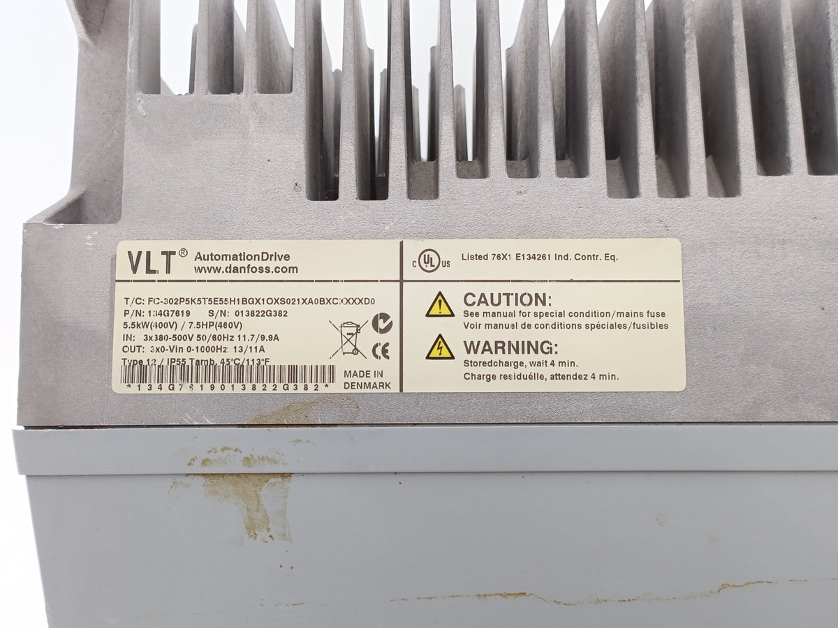 Danfoss 134G7619 VLT FC 302 Unit 5,5kW FC-302P5K5T5E55H1BGX1OXS