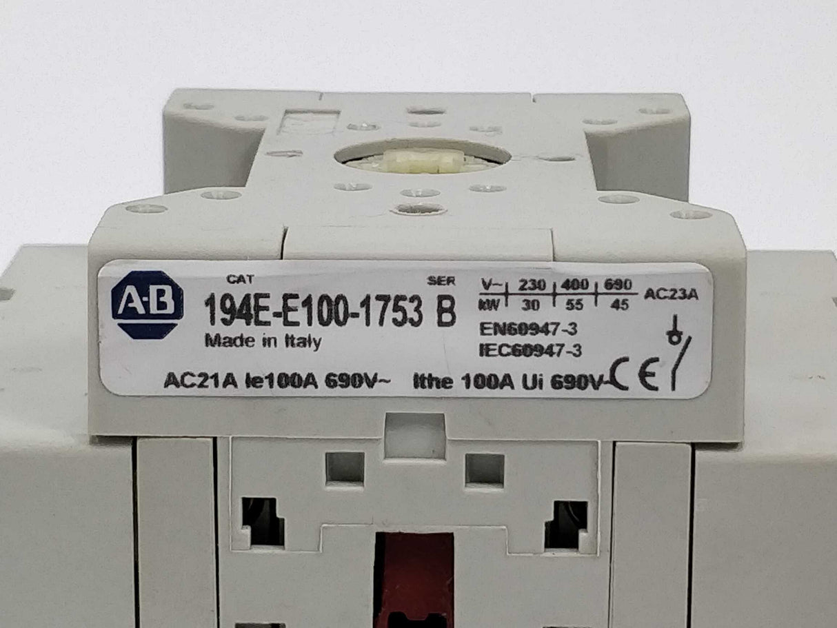 ALLEN-BRADLEY 194E-E100-1753 Loadswitch front mount 100A, unused