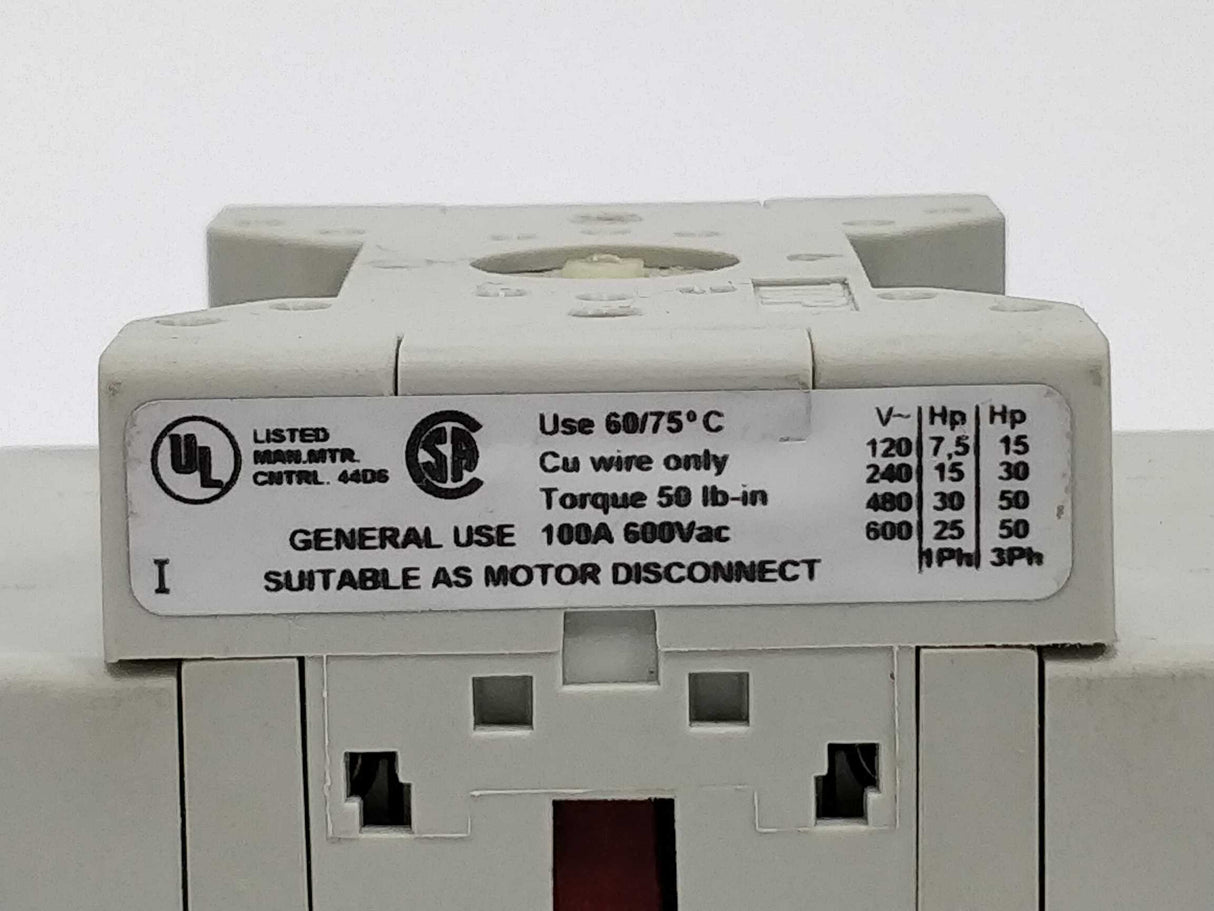 ALLEN-BRADLEY 194E-E100-1753 Loadswitch front mount 100A, unused