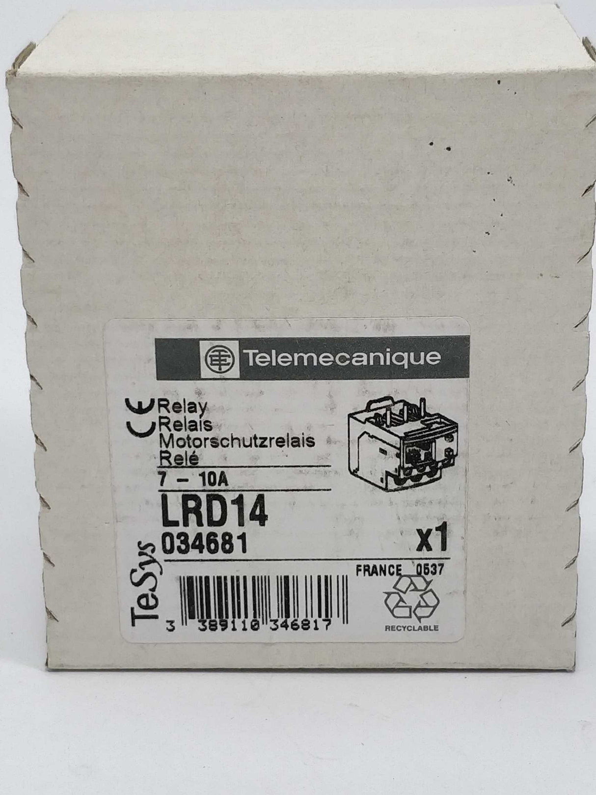TELEMECANIQUE LRD14 TeSys 034681 Relay 7-10A