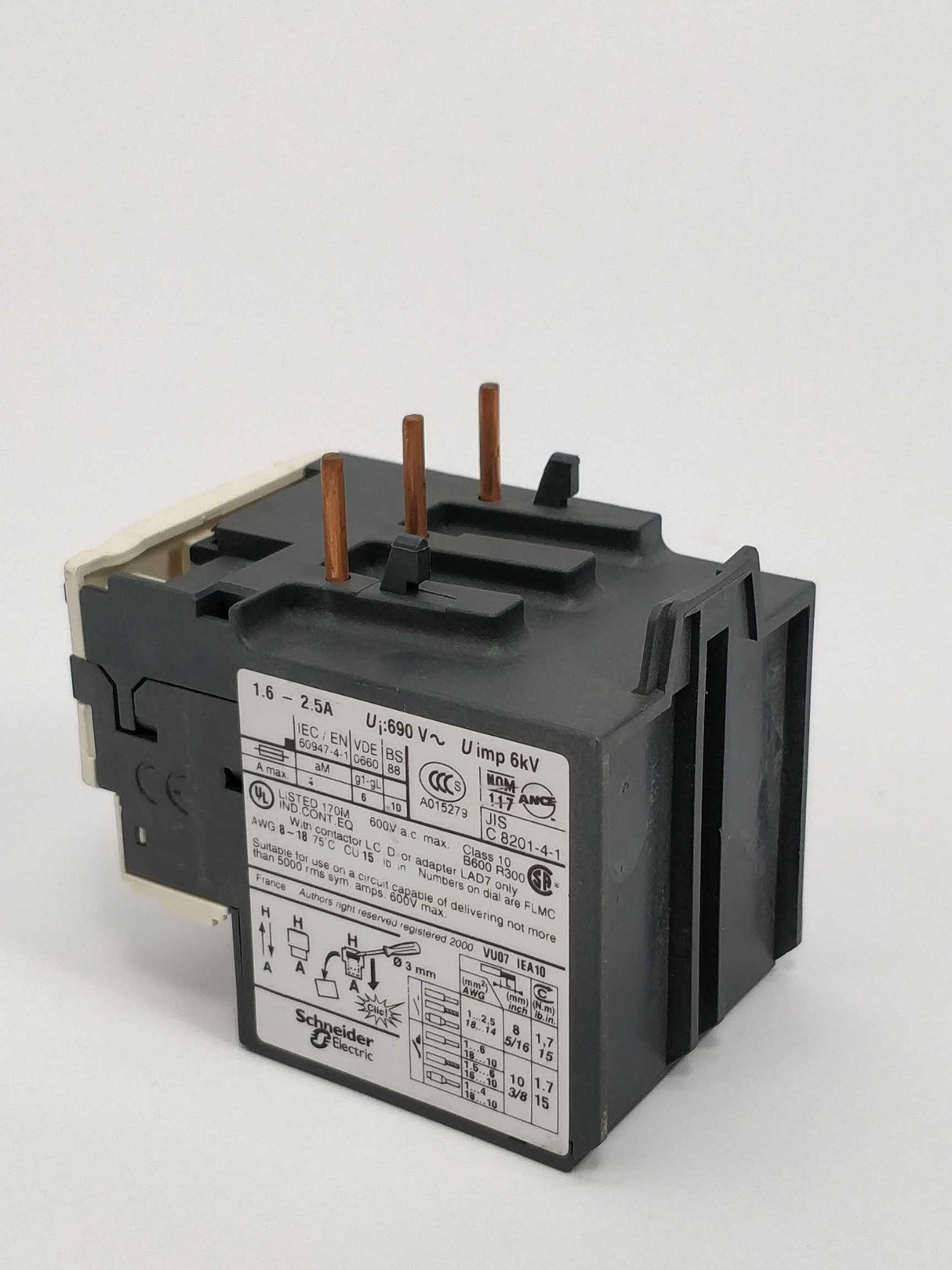 TELEMECANIQUE LRD 07 Overload relay 1.6-2.5A