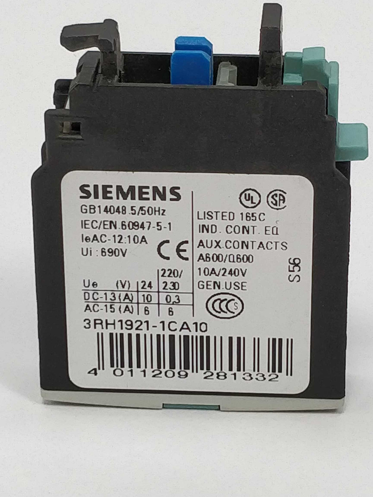 Siemens 3RH1921-1CA10 Front-side auxiliary switch E06 2pcs