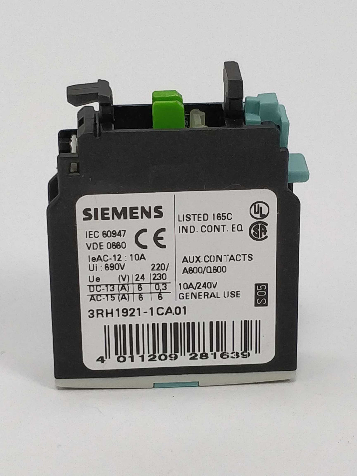 Siemens 3RH1921-1CA01 Front-side auxiliary switch E05 3pcs