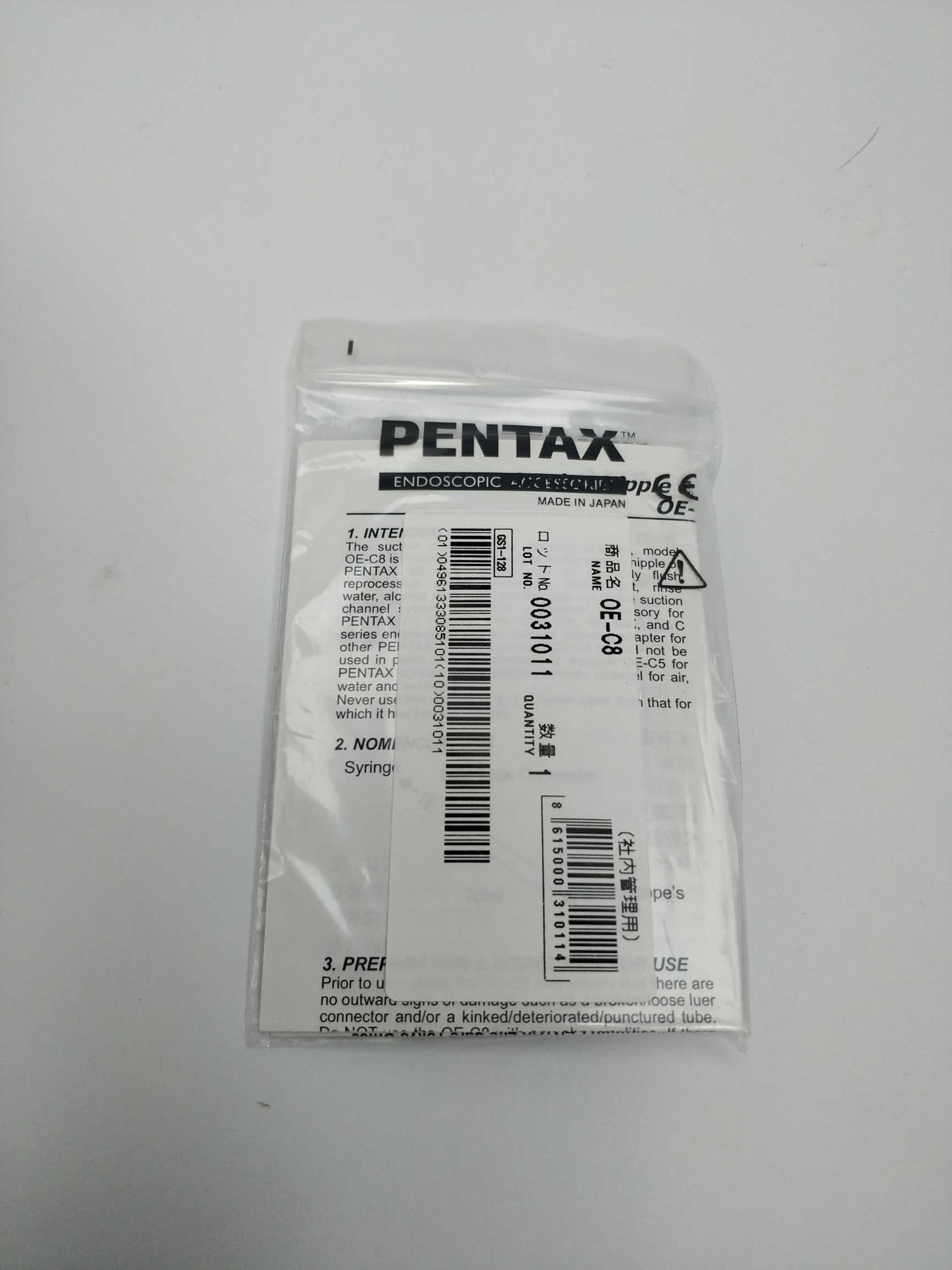 Pentax OE-C8 Endoscope suction nipple cleaning adapter