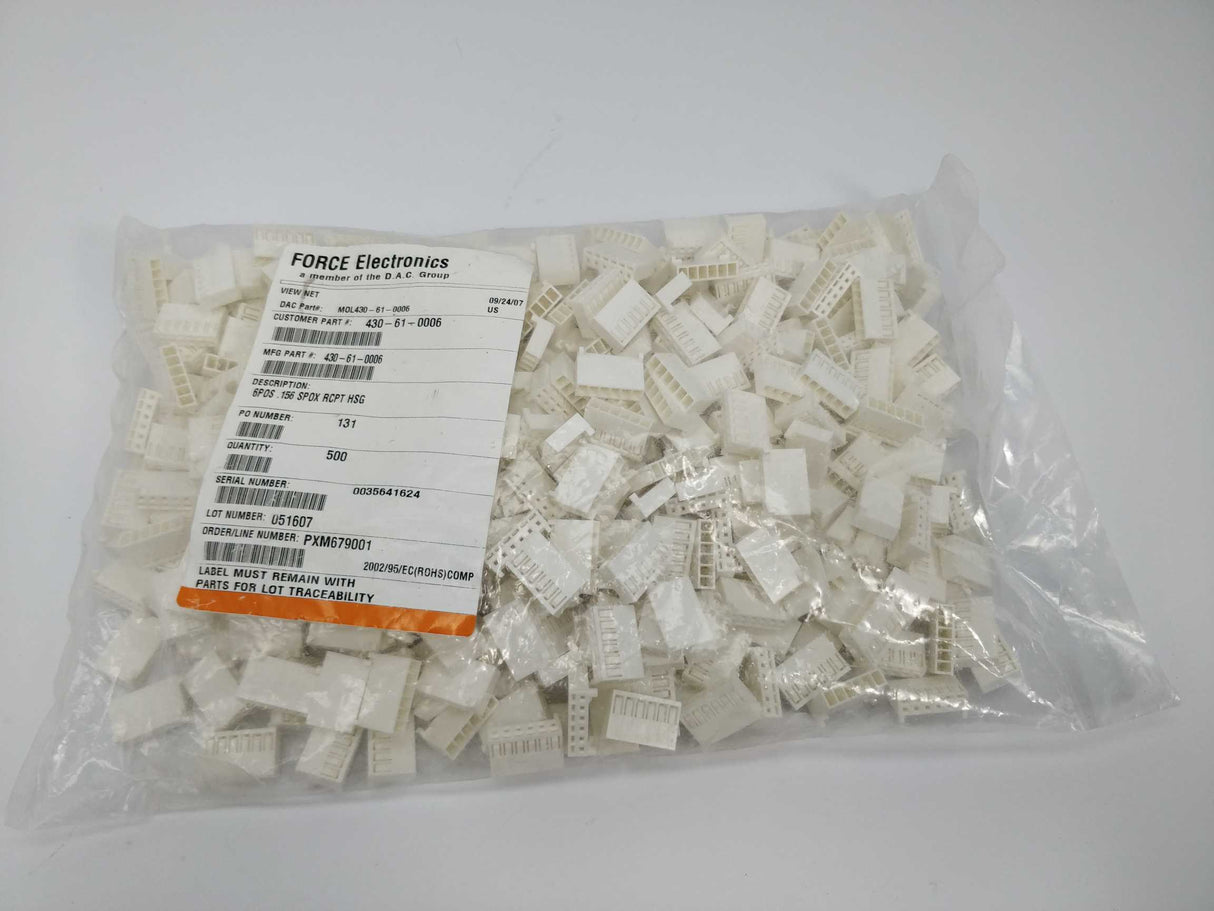 Force Electronics 430-61-0006 Connector housing 500pcs
