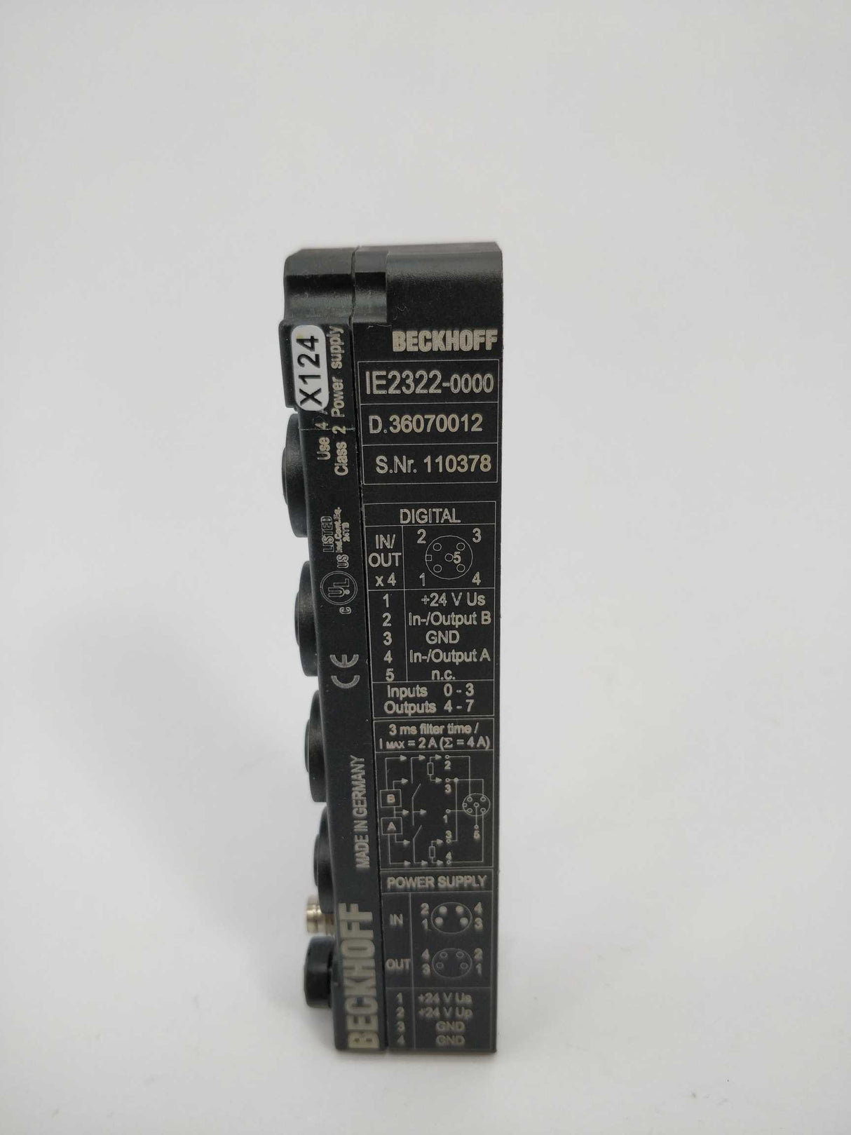 Beckhoff IE2322-0000 Extension Box 4-channel digital input