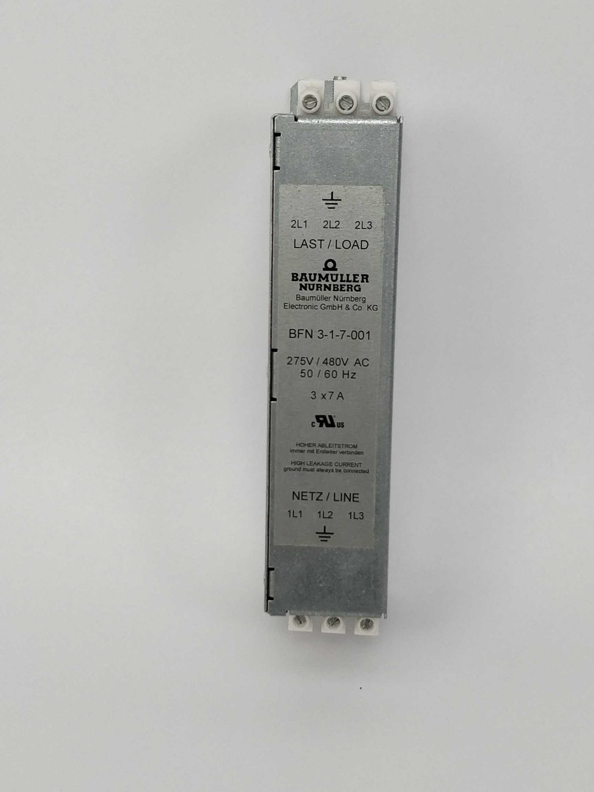 Baumuller Nurnberg BFN 3-1-7-001 Mains filter 275V/480V AC