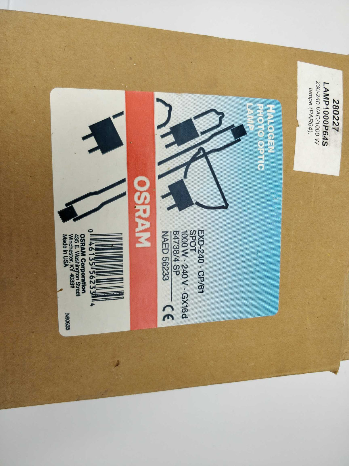 Osram EXD-240 CP/61 Spot 1000W 240V GX16d