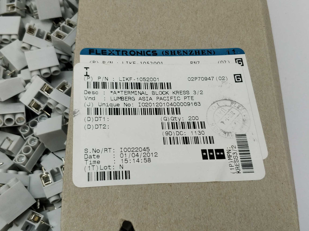 Lumberg 19641 Terminal block Kress 03/02 200pcs